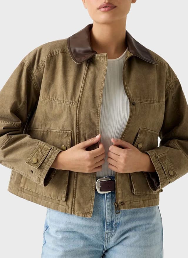Guess Haki Kadın Standart Fit Ceket